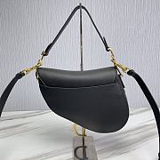 Dior Saddle Bag With Strap Black Grained Calfskin 25.5 cm - 6