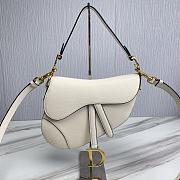 Dior Saddle Bag With Strap White Grained Calfskin 25.5 cm - 1