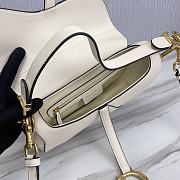 Dior Saddle Bag With Strap White Grained Calfskin 25.5 cm - 5
