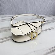 Dior Saddle Bag With Strap White Grained Calfskin 25.5 cm - 4