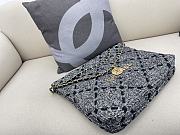 Chanel 22 Handbag Wool Tweed & Gold-Tone Metal Black & Ecru AS3261  - 2