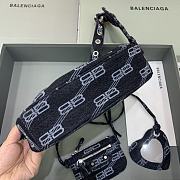 BALENCIAGA Le Cagole XS Shoulder Bag BB Monogram Denim In Black - 6