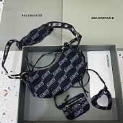 BALENCIAGA Le Cagole XS Shoulder Bag BB Monogram Denim In Black - 3