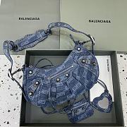 BALENCIAGA Le Cagole Small Shoulder Bag BB Monogram Denim In Blue - 1