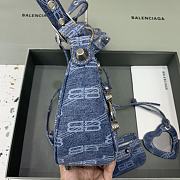 BALENCIAGA Le Cagole Small Shoulder Bag BB Monogram Denim In Blue - 5