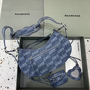BALENCIAGA Le Cagole Small Shoulder Bag BB Monogram Denim In Blue - 3