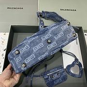 BALENCIAGA Le Cagole Small Shoulder Bag BB Monogram Denim In Blue - 2