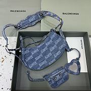 BALENCIAGA Le Cagole XS Shoulder Bag BB Monogram Denim In Blue - 4