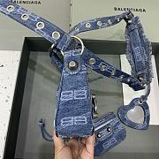 BALENCIAGA Le Cagole XS Shoulder Bag BB Monogram Denim In Blue - 3
