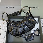 BALENCIAGA Le Cagole Small Shoulder Bag Crocodile Embossed In Black - 1
