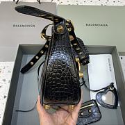 BALENCIAGA Le Cagole Small Shoulder Bag Crocodile Embossed In Black - 6
