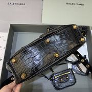 BALENCIAGA Le Cagole Small Shoulder Bag Crocodile Embossed In Black - 5