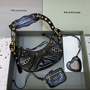 BALENCIAGA Le Cagole XS Shoulder Bag Crocodile Embossed In Black - 1