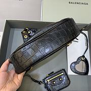 BALENCIAGA Le Cagole XS Shoulder Bag Crocodile Embossed In Black - 6