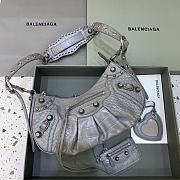 BALENCIAGA Le Cagole Small Shoulder Bag Crocodile Embossed In Gray - 1