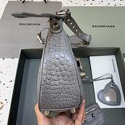 BALENCIAGA Le Cagole Small Shoulder Bag Crocodile Embossed In Gray - 6