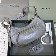 BALENCIAGA Le Cagole Small Shoulder Bag Crocodile Embossed In Gray - 5