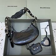 BALENCIAGA Le Cagole Shoulder Bag Crocodile In Black 26 x 12 x 6cm - 5