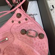 BALENCIAGA Le Cagole Small Shoulder Bag Crocodile Embossed In Pink - 6