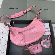 BALENCIAGA Le Cagole Small Shoulder Bag Crocodile Embossed In Pink - 2