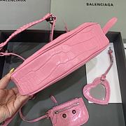 BALENCIAGA Le Cagole XS Shoulder Bag Crocodile Embossed In Pink - 2