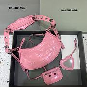 BALENCIAGA Le Cagole XS Shoulder Bag Crocodile Embossed In Pink - 4