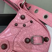 BALENCIAGA Le Cagole XS Shoulder Bag Crocodile Embossed In Pink - 6