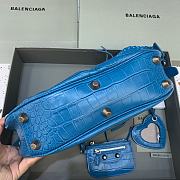 BALENCIAGA Le Cagole Small Shoulder Bag Crocodile Embossed In Blue - 5