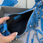 BALENCIAGA Le Cagole XS Shoulder Bag Crocodile Embossed In Blue - 6