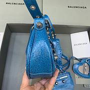 BALENCIAGA Le Cagole XS Shoulder Bag Crocodile Embossed In Blue - 3