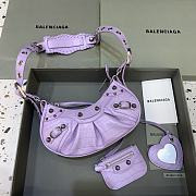 BALENCIAGA Le Cagole XS Shoulder Bag Crocodile Embossed In Purple - 1