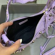 BALENCIAGA Le Cagole XS Shoulder Bag Crocodile Embossed In Purple - 6