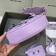 BALENCIAGA Le Cagole XS Shoulder Bag Crocodile Embossed In Purple - 4