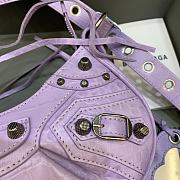 BALENCIAGA Le Cagole XS Shoulder Bag Crocodile Embossed In Purple - 3