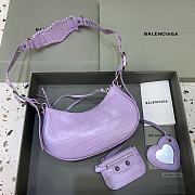 BALENCIAGA Le Cagole XS Shoulder Bag Crocodile Embossed In Purple - 2