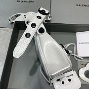 BALENCIAGA Le Cagole XS Shoulder Bag Crocodile Embossed In White - 2
