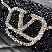 Valentino Garavani Small Locò Crystal-embellished Black Bag - 6