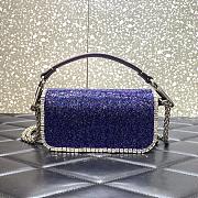Valentino Garavani Small Locò Crystal-embellished Purple Bag - 3