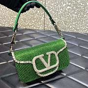 Valentino Garavani Small Locò Crystal-embellished Green Bag - 6