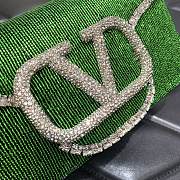 Valentino Garavani Small Locò Crystal-embellished Green Bag - 5