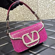 Valentino Garavani Small Locò Crystal-embellished Pink Bag - 3