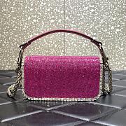 Valentino Garavani Small Locò Crystal-embellished Pink Bag - 4