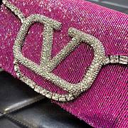 Valentino Garavani Small Locò Crystal-embellished Pink Bag - 2