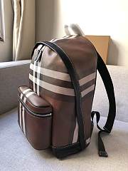 Burberry Check and Leather Backpack Dark Birch Brown Size 30x14x42 cm - 3