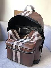 Burberry Check and Leather Backpack Dark Birch Brown Size 30x14x42 cm - 4