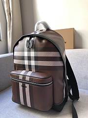 Burberry Check and Leather Backpack Dark Birch Brown Size 30x14x42 cm - 5