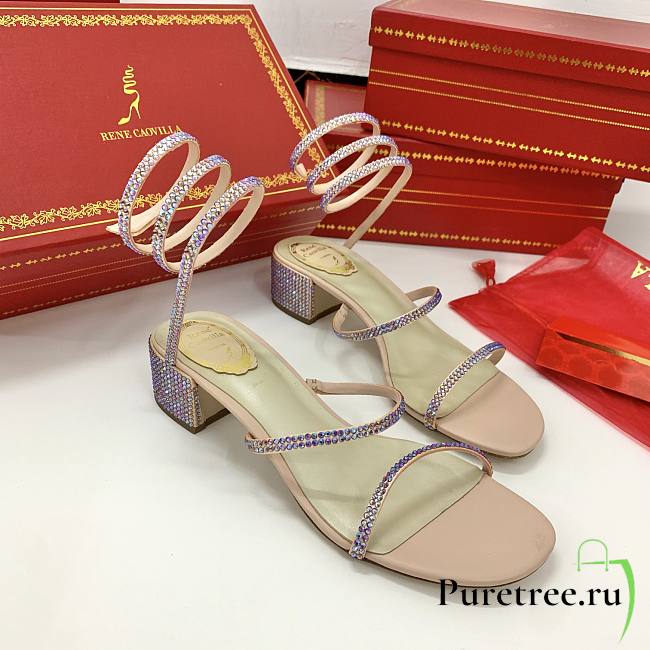 Rene Caovilla Flat Elegant Sandals Cleo Pink - 1
