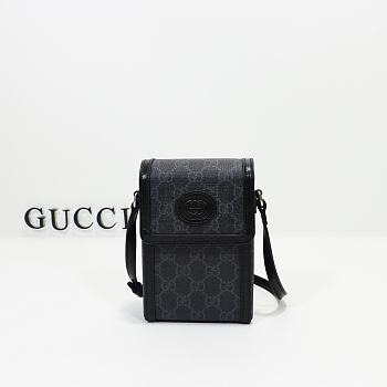 Gucci Mini Bag With Interlocking G ‎Black GG Supreme Canvas 699402