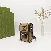 Gucci Jumbo GG Mini Bag ‎Camel/Ebony Jumbo GG Canvas 625615 - 5