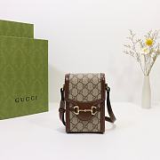 Gucci Horsebit 1955 Mini Bag Beige/Ebony GG Supreme Canvas 625615 - 1